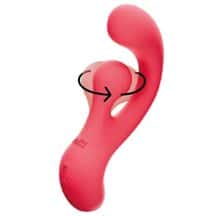 Вибратор-кролик с ротацией в клиторальном отростке Lola Games Deep Vibes Sway, розовый