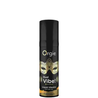 Жидкий вибратор Orgie Dual Vibe! Kissable Пина колада, 15 мл