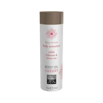 Съедобное масло для тела Shiatsu Luxury body oil Гибискус и зеленый чай, 75 мл