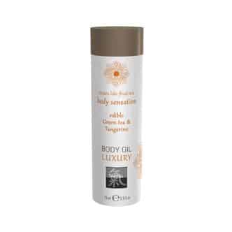 Съедобное масло для тела Shiatsu Luxury body oil Зеленый чай и мандарин, 75 мл