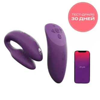 Сенсорный вибромассажер для пар We-Vibe Chorus с пультом ДУ, фиолетовый
