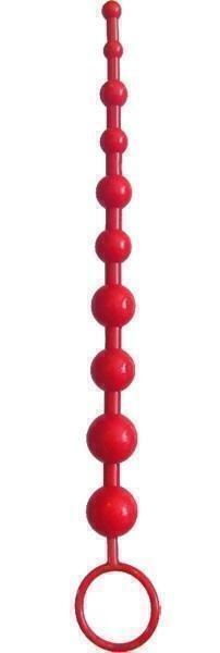 Анальные цепочка ToyFa Black and Red Chain with Balls, красный