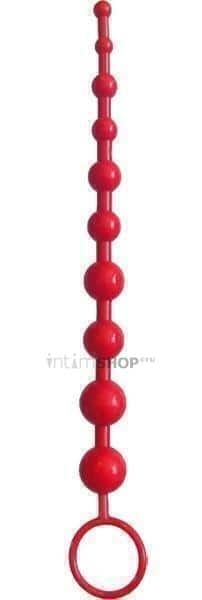 Шарики анальные цепочка ToyFa Black and Red Chain with Balls, красный от IntimShop