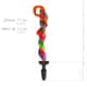 Силиконовая анальная пробка EDC EasyToys Butt Plug With Tail, чёрная с разноцветным хвостом