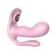 Вибратор для ношения с вагинальным и анальным отростком Secwell SW1001 с пультом ДУ, розовый