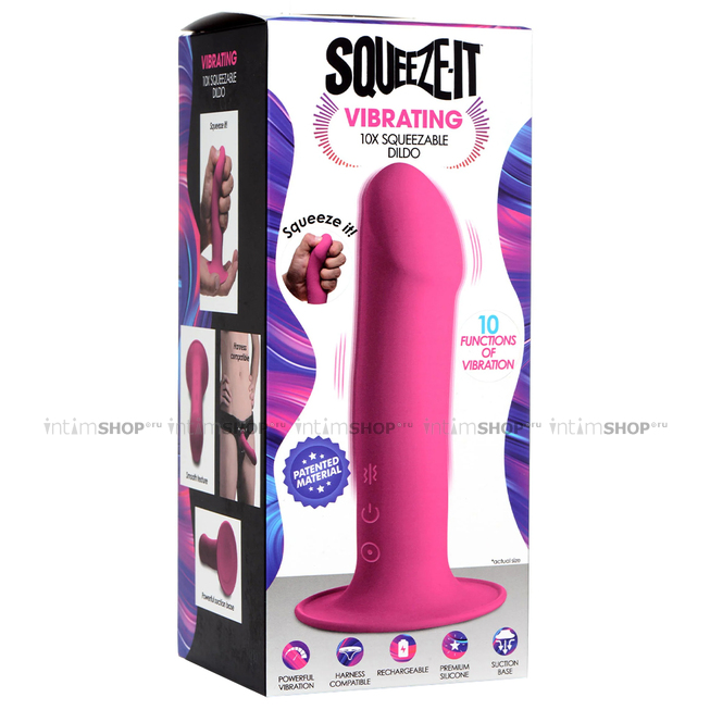 Мягкий вибратор XR Brands Squeeze-It, розовый - фото 2