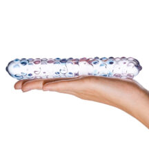 Стеклянный фаллос Glas Nubby 17.5 см, розово-фиолетовый