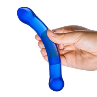 Стеклянный фалос для точки G Glas Curved G-Spot 16 см, синий