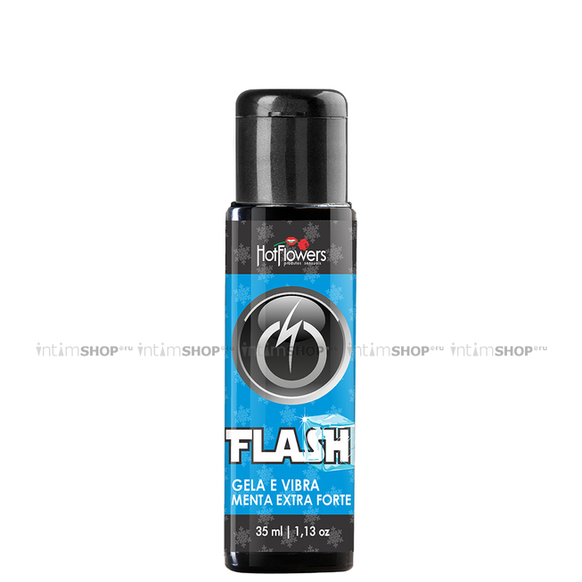 Жидкий вибратор с охлаждающим эффектом HotFlowers Flash Menta Extra Forte, 35 мл