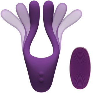Гибкий стимулятор для пар с пультом ДУ Doc Johnson Tryst™ v2, фиолетовый