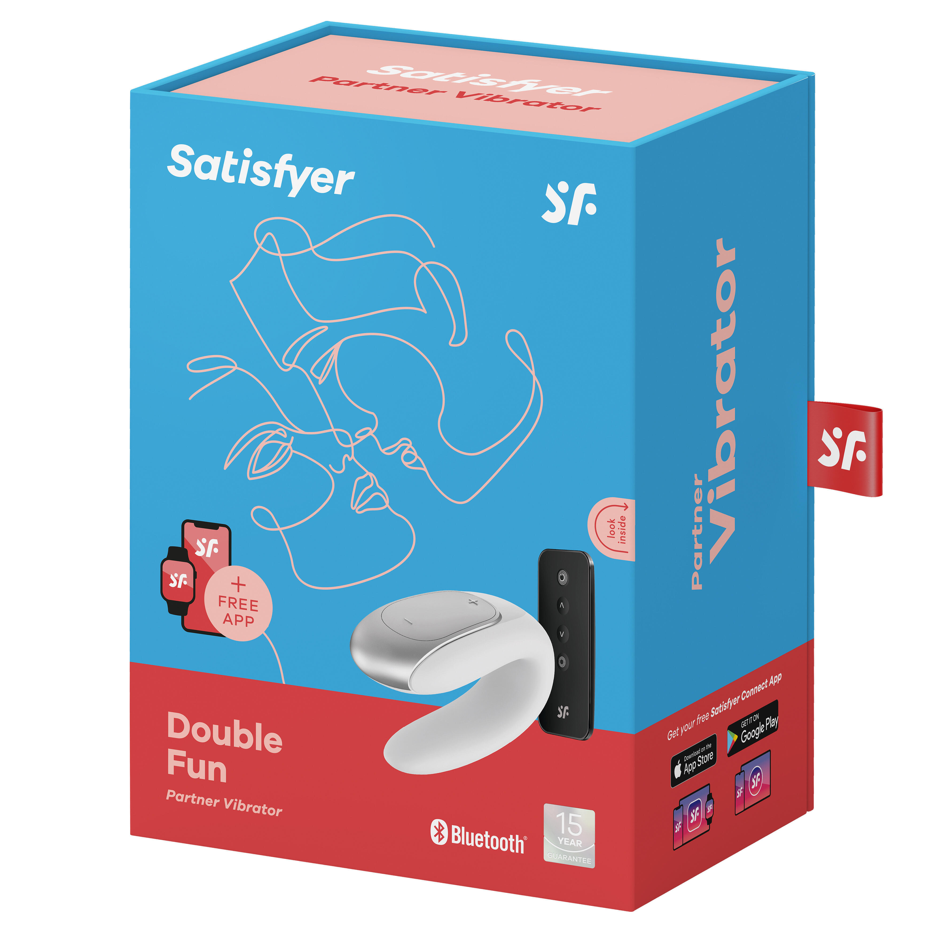 Вибратор для пар Satisfyer Double Fun с пультом ДУ, белый