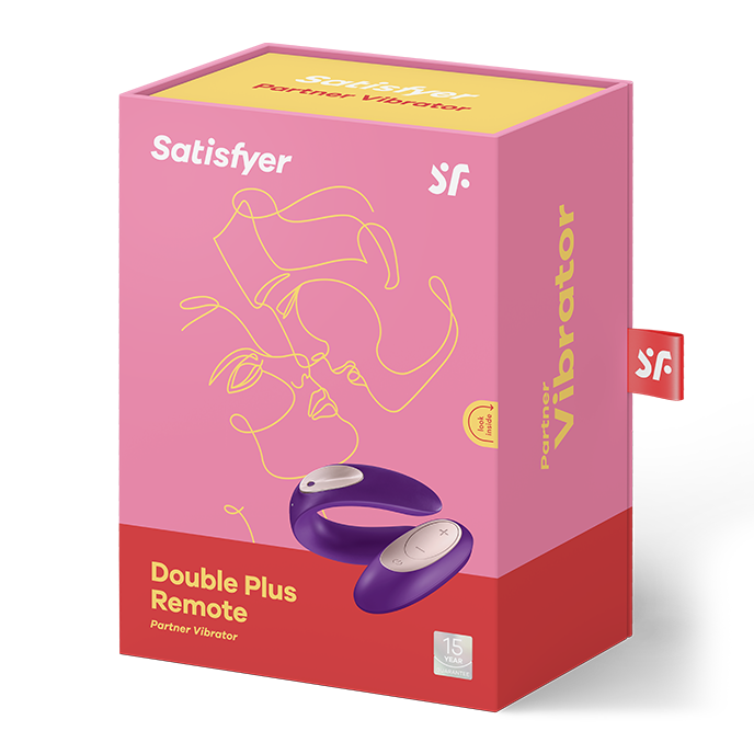 Вибратор для пар Satisfyer Partner Double Plus с пультом ДУ, фиолетовый