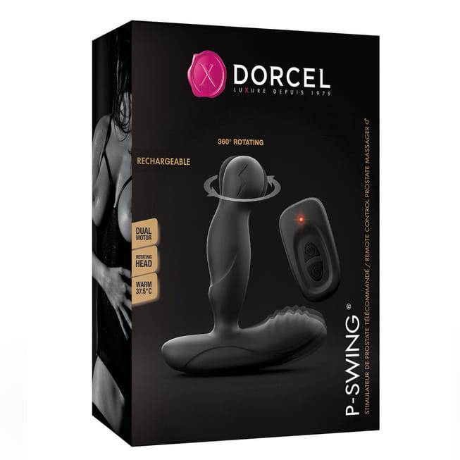 Стимулятор простаты с нагревом Dorcel P-Swing на ДУ, чёрный от IntimShop