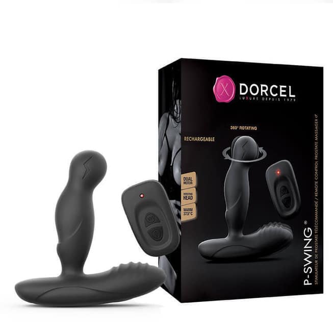 Стимулятор простаты с нагревом Dorcel P-Swing на ДУ, чёрный от IntimShop