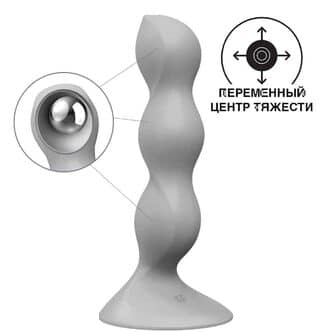 Фаллоимитатор с переменным центром тяжести Satisfyer Triple Ball-R, серый