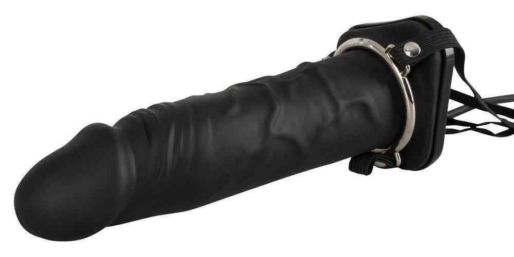 Страпон полый на ремнях с подкачкой Orion Inflatable Strap On, черный