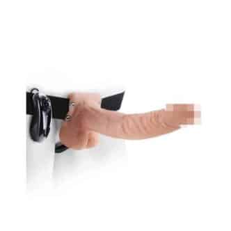 Страпон полый мужской с вибрацией Pipedream Hollow Strap On, 27 см, телесный