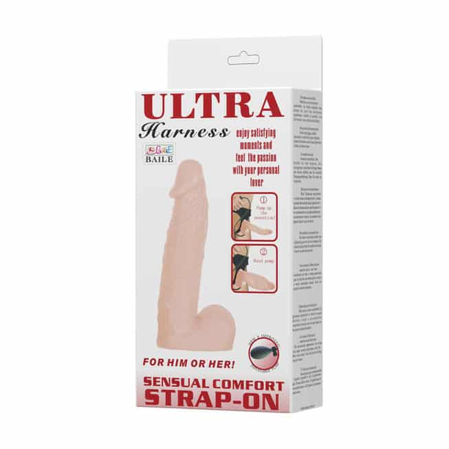 Страпон с подкачкой Utlra Harness Baile, телесный от IntimShop