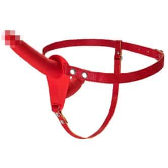 Страпон с вагинальной стимуляцией Toyfa Black&Red, красный