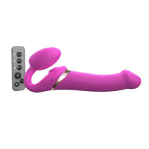 Страпон с вибрацией и вакуумной стимуляцией Strap-on-me Multi Orgasm с ДУ L, розовый