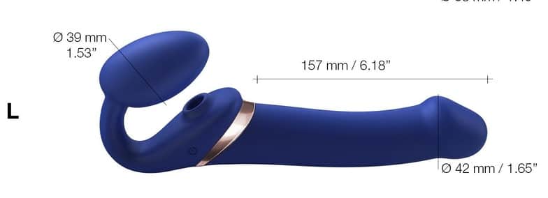 Гибкий страпон Strap-on-me Semi-Realistic M, фиолетовый 6013229 - Strap-on-me - Безремневые/Двойные страпоны - Купить