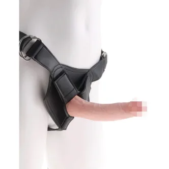 Страпон со съемной насадкой на ремнях Pipedream King Cock Strap-On Harness 7" Cock, телесный