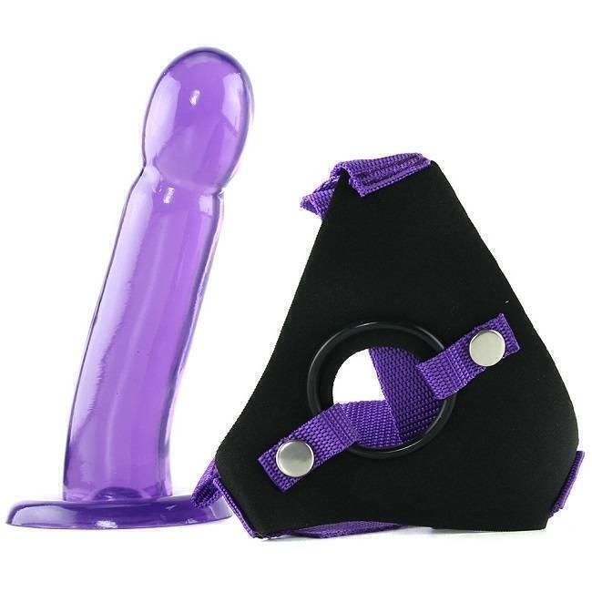 Страпон Topco Sales Climax® Strap-on Ice Dong & Harness set, фиолетовый