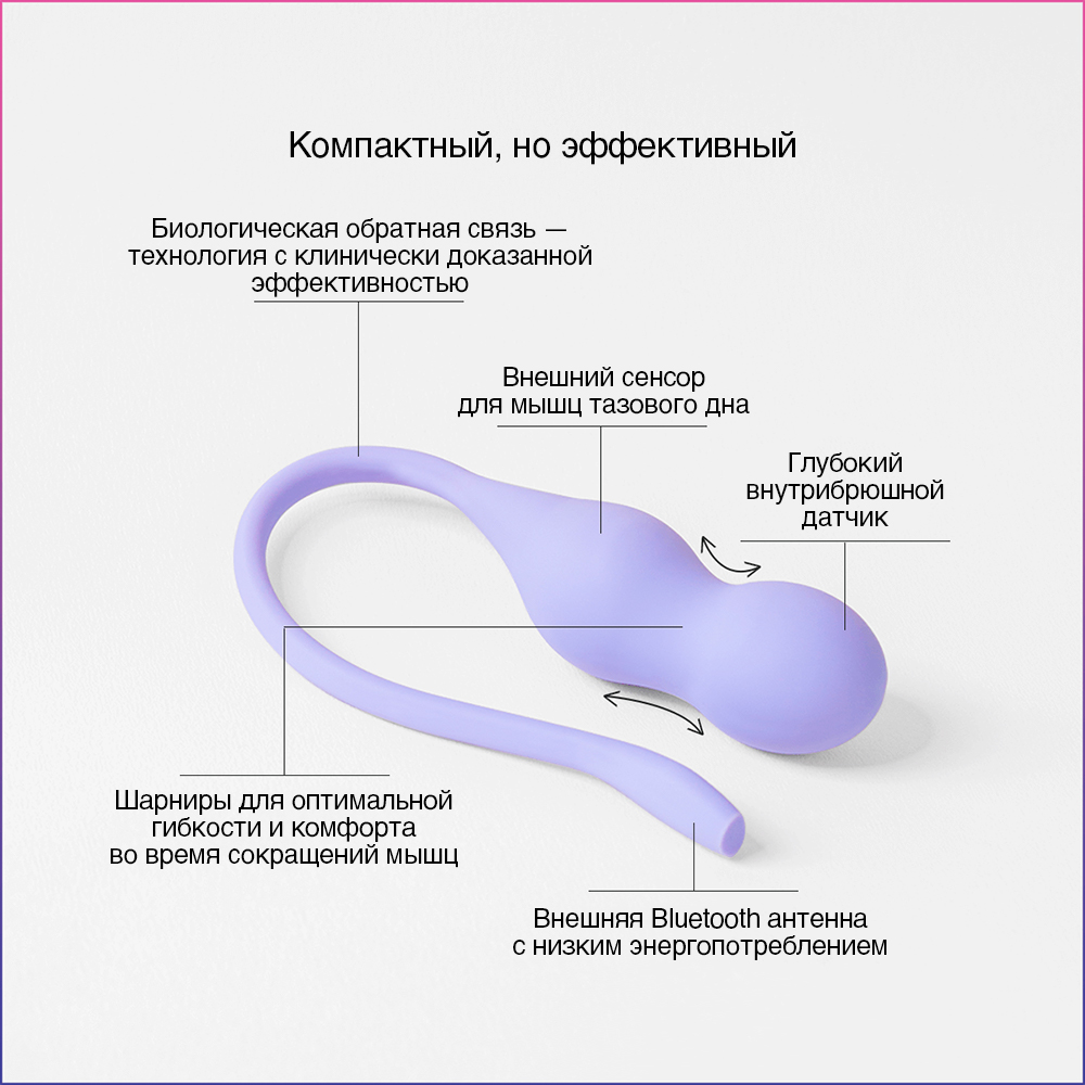 Тренажер вагинальных мышц Perifit Care+, сиреневый