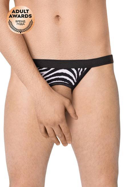 Трусы-стринги мужские SoftLine Collection, с доступом, черный
