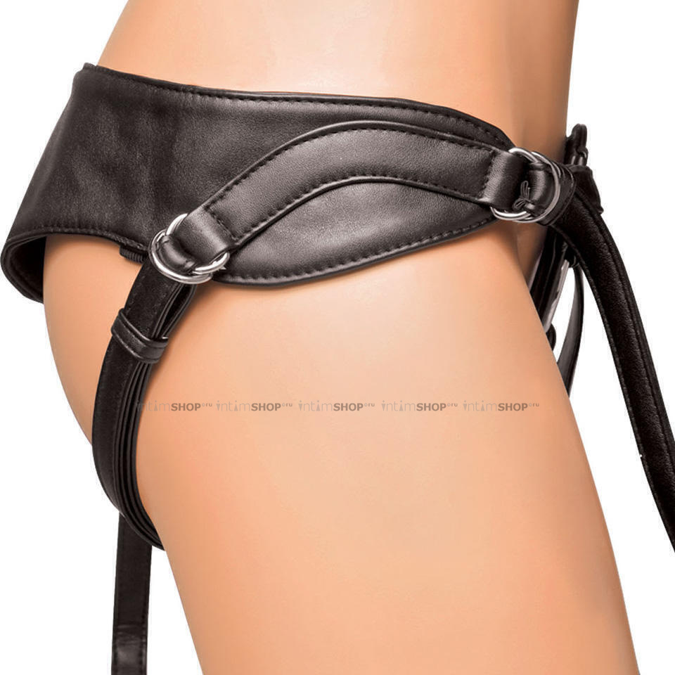Трусики для страпона Lux Fetish Patent Leather, черные, OS