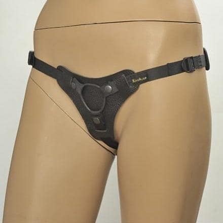 Трусики Kanikule Leather Strap-on Harness с кольцом Anatomic Thong, чёрный
