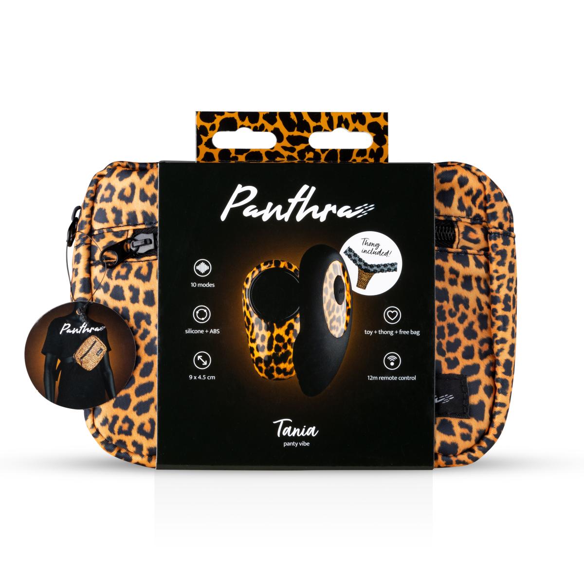 Вибровкладка в трусики в косметичке EDC Panthra Tania, леопардовый/черный, OS