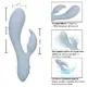 Ультрагибкий вибратор-кролик с фиксацией формы CalExotics Contour Kali, голубой