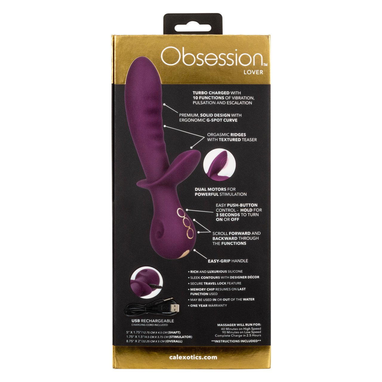 Универсальный вибратор-кролик CalExotics Obsession Lover, фиолетовый