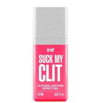 Возбуждающий гель для клитора Intt Suck My Clit с эффектом посасывания, вибрации и разогрева Клубника, 15 мл