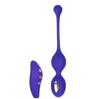 Вагинальные виброшарики с электростимуляцией и пультом ДУ CalExotics Impulse Intimate Dual Kegel Exerciser, фиолетовые