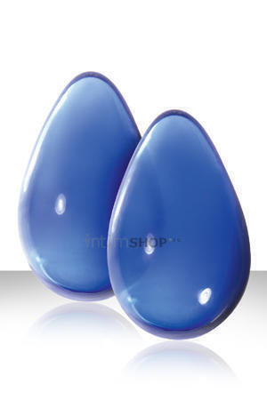 Вагинальные шарики CRYST'AL KEGEL EGGS из стекла большие голубые