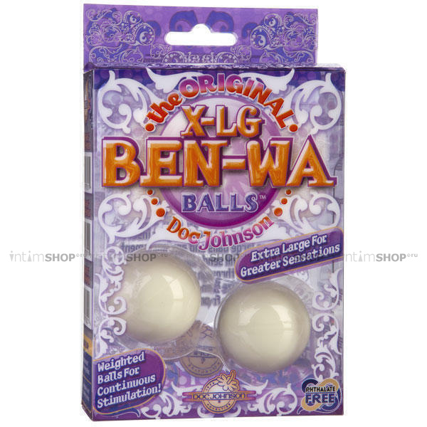 Вагинальные шарики Doc Johnson X-Large Ben Wa Balls белые