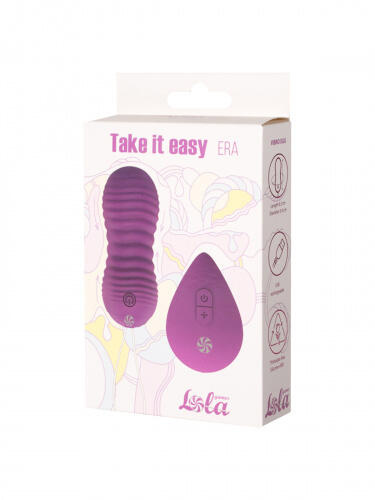 Вагинальные виброшарики с пульсацией Lola Games Take it Easy Era на пульте ДУ, фиолетовый