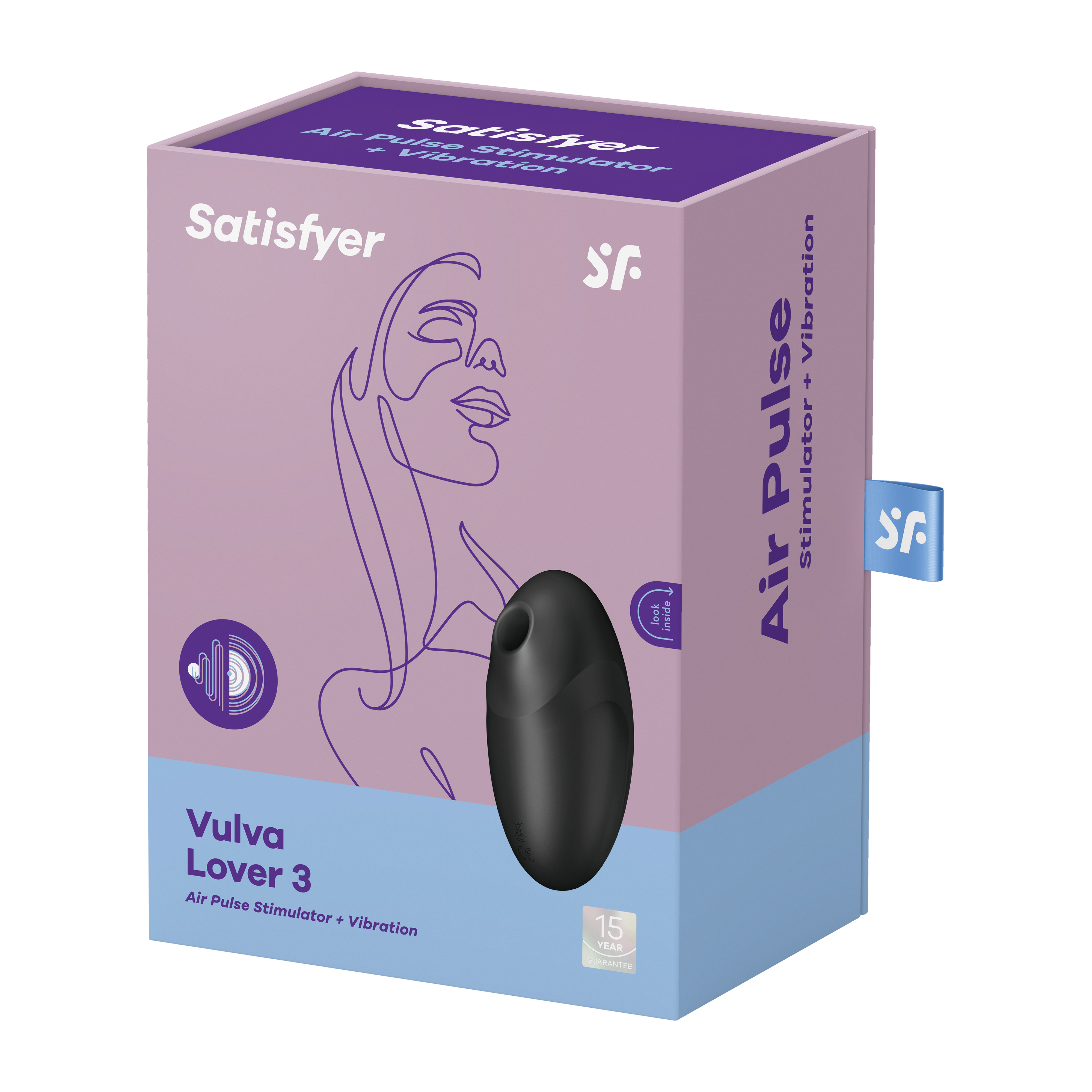 Вакуумный стимулятор клитора с вибрацией Satisfyer Vulva Lover 3, черный