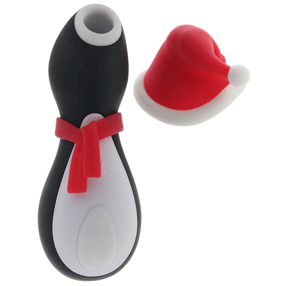 Вакуумный стимулятор клитора Satisfyer Penguin Holiday Edition, чёрно-белый