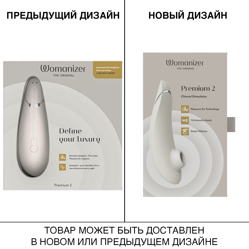 Вакуумный стимулятор клитора Womanizer Premium 2, молочный