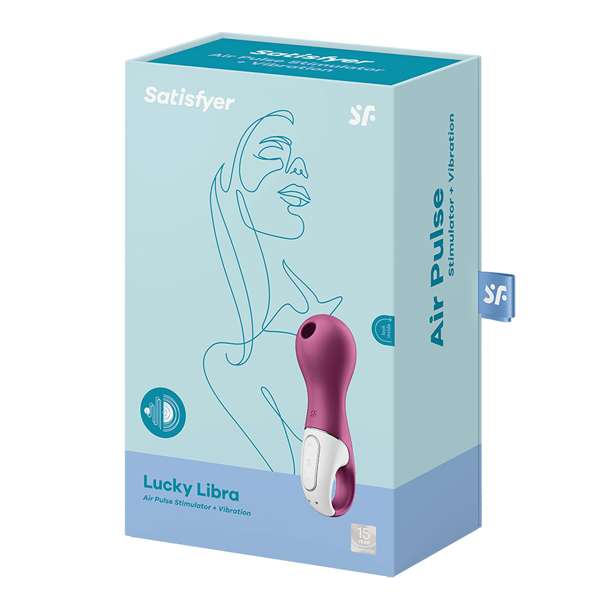 Вакуумный стимулятор клитора с вибрацией Satisfyer Lucky Libra, бордовый