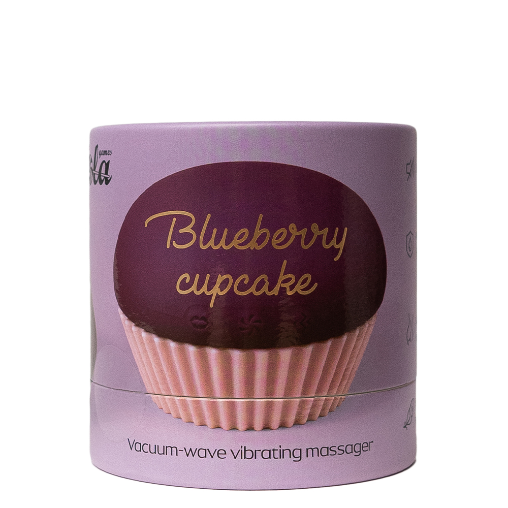 Вакуумный стимулятор клитора с вибрацией Lola Toys Blueberry Cupcake, фиолетовый