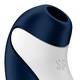 Вакуумный стимулятор клитора с вибрацией Satisfyer Orca на батарейках, сине-белый