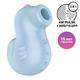 Вакуумный стимулятор клитора с вибрацией Satisfyer Sea Pony, голубой