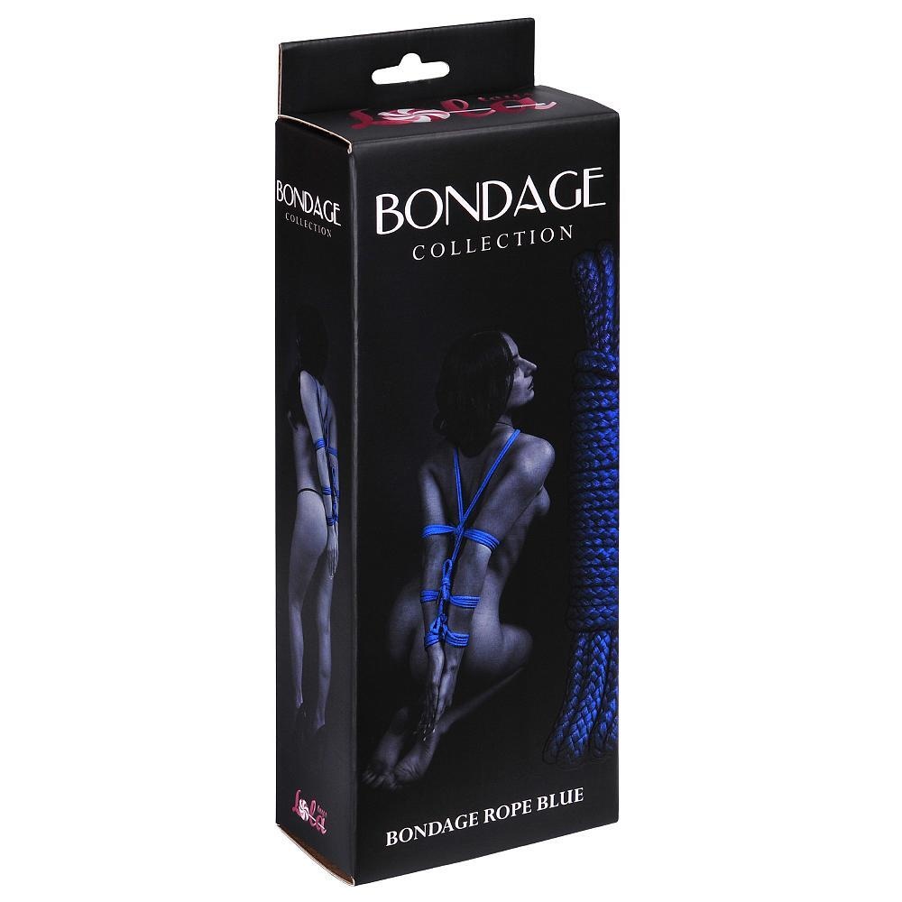 Веревка для фиксации Lola Games Bondage Collections, синяя, 9м