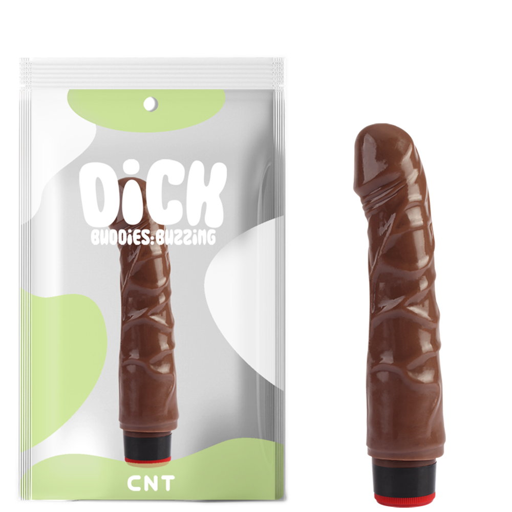 Вибратор CNT Dick Buddies: Buzzing Vibrating Dilido 21 см, коричневый