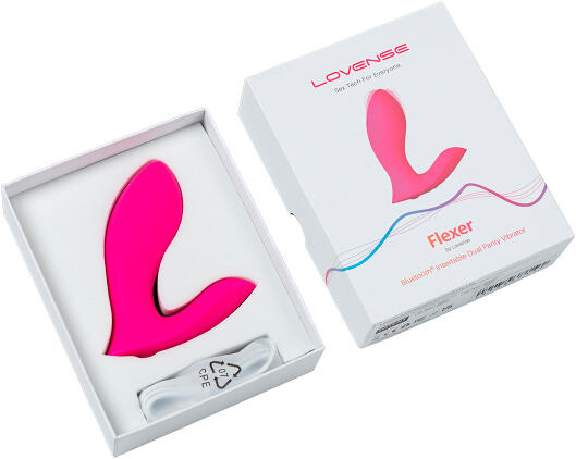 Вибратор для ношения Lovense Flexer с двойной стимуляцией точки G и клитора, розовый