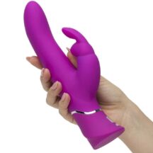 Вибратор Happy Rabbit с клиторальным стимулятором Curve Power Motion, фуксия